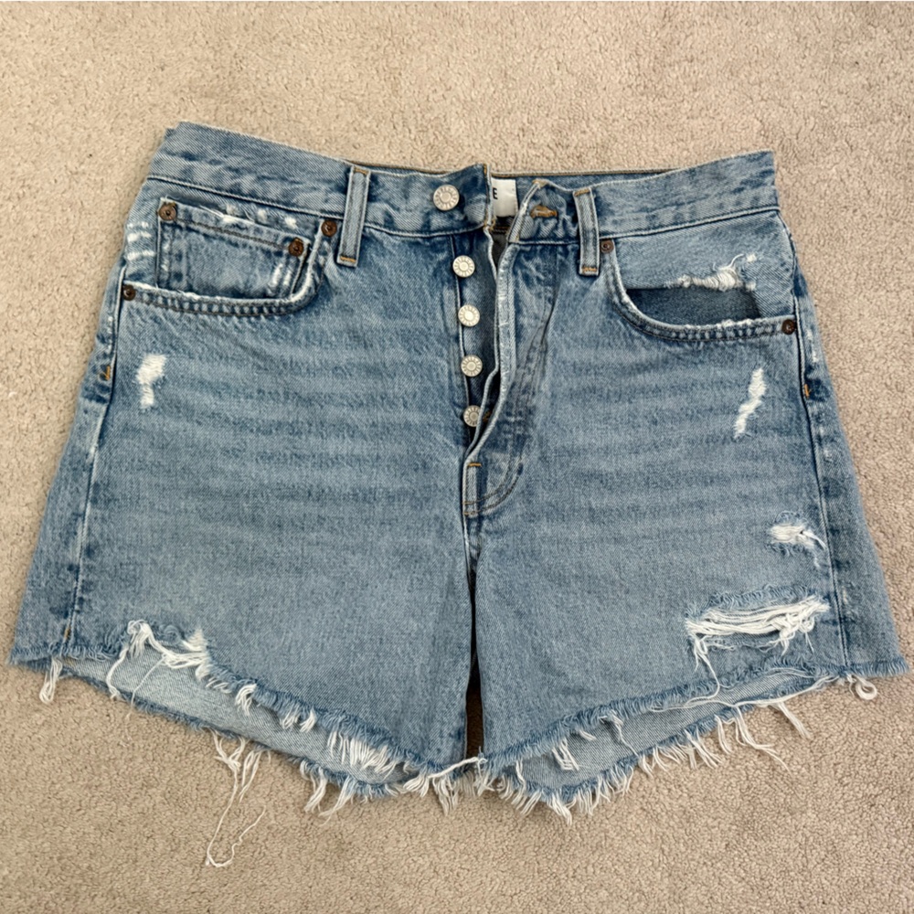 Agolde Parker Long Denim Shorts